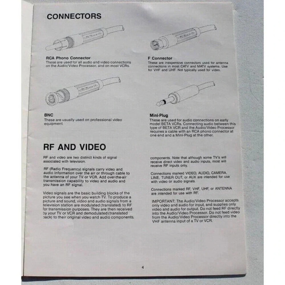 Vintage Audio / Video Processor Instruction Manual VIDICRAFT - Picture 3 of 4
